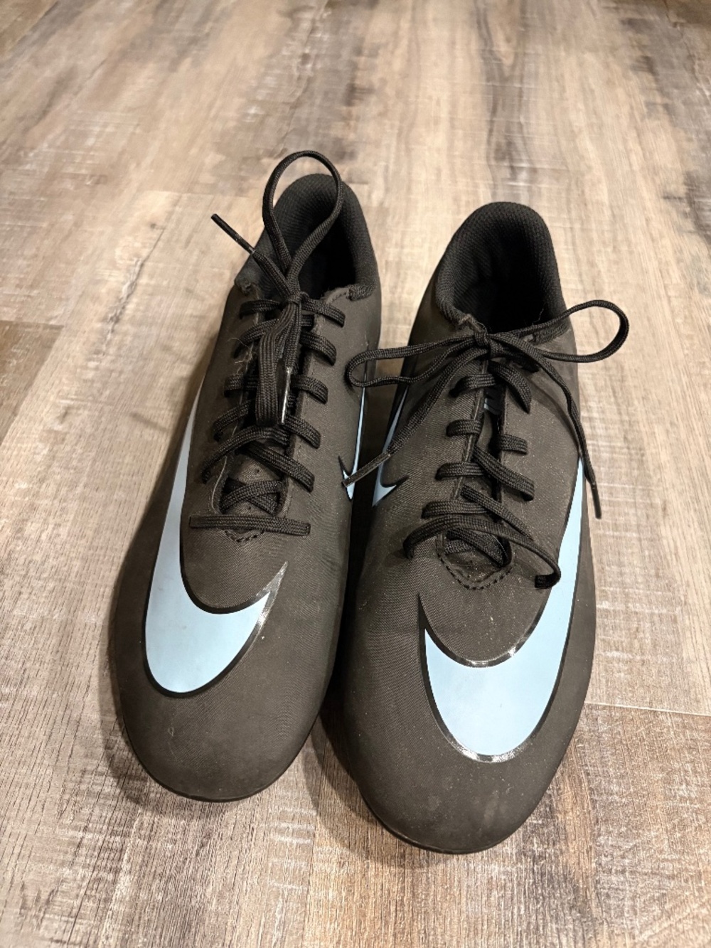 Nike Mercurial Soccer Cleats Black/Blue FG Firm Ground Men's Size 7.5